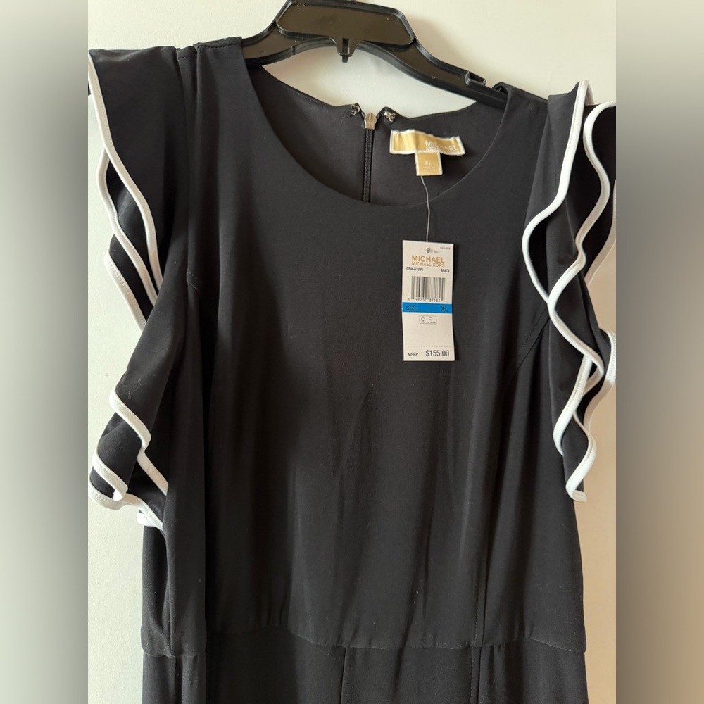 Michael Kors Black Ruffle Sleeve Jumpsuit
